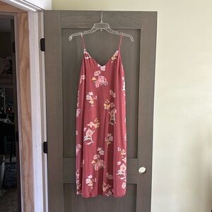 EUC XS Gap tie back cami slip dress in coral floral print